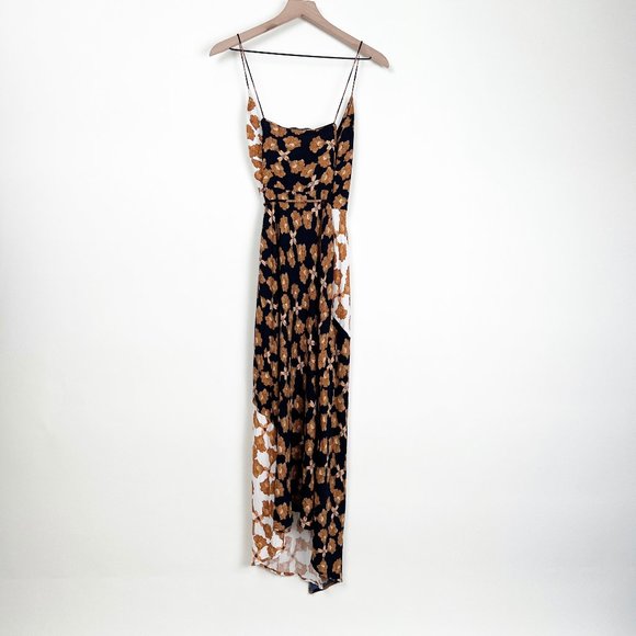 MinkPink Nour Cami Wrap Midi Maxi Dress Sleeveless Slit Coastal Light Sexy Funky - Picture 7 of 12